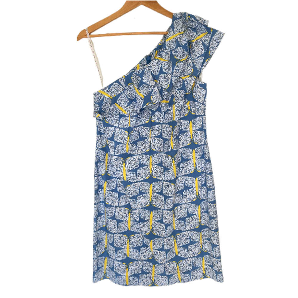 Lilly Pulitzer Sandra One Shoulder Butterfly Print Cotton Dress